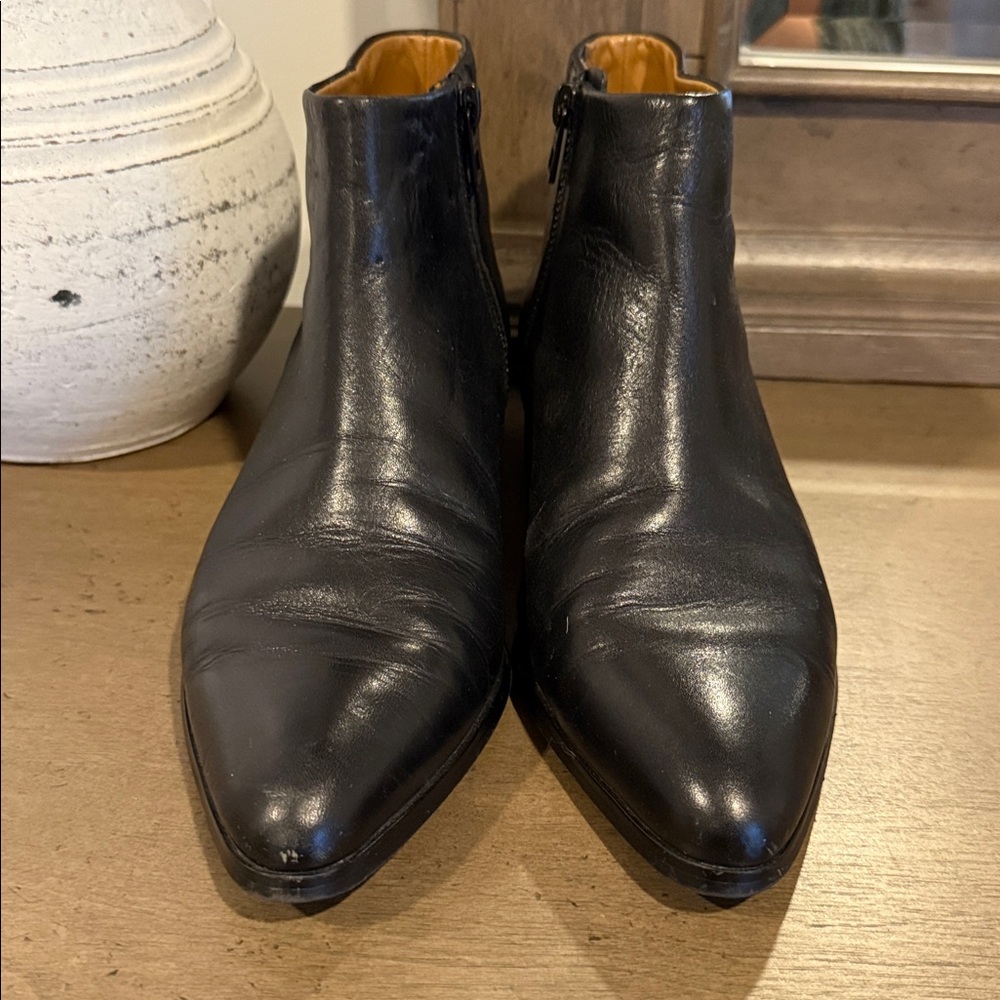 Coach Black Leather Ankle Boots